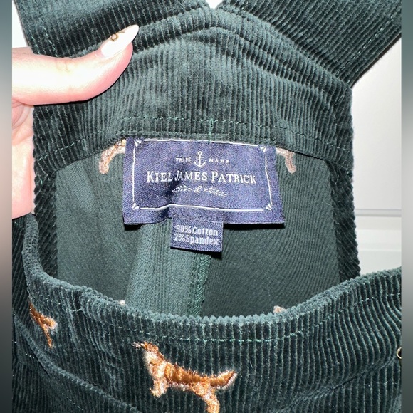 Kiel James Patrick Forest Green dress with golden retriever Dog Embroidery - Picture 5 of 6